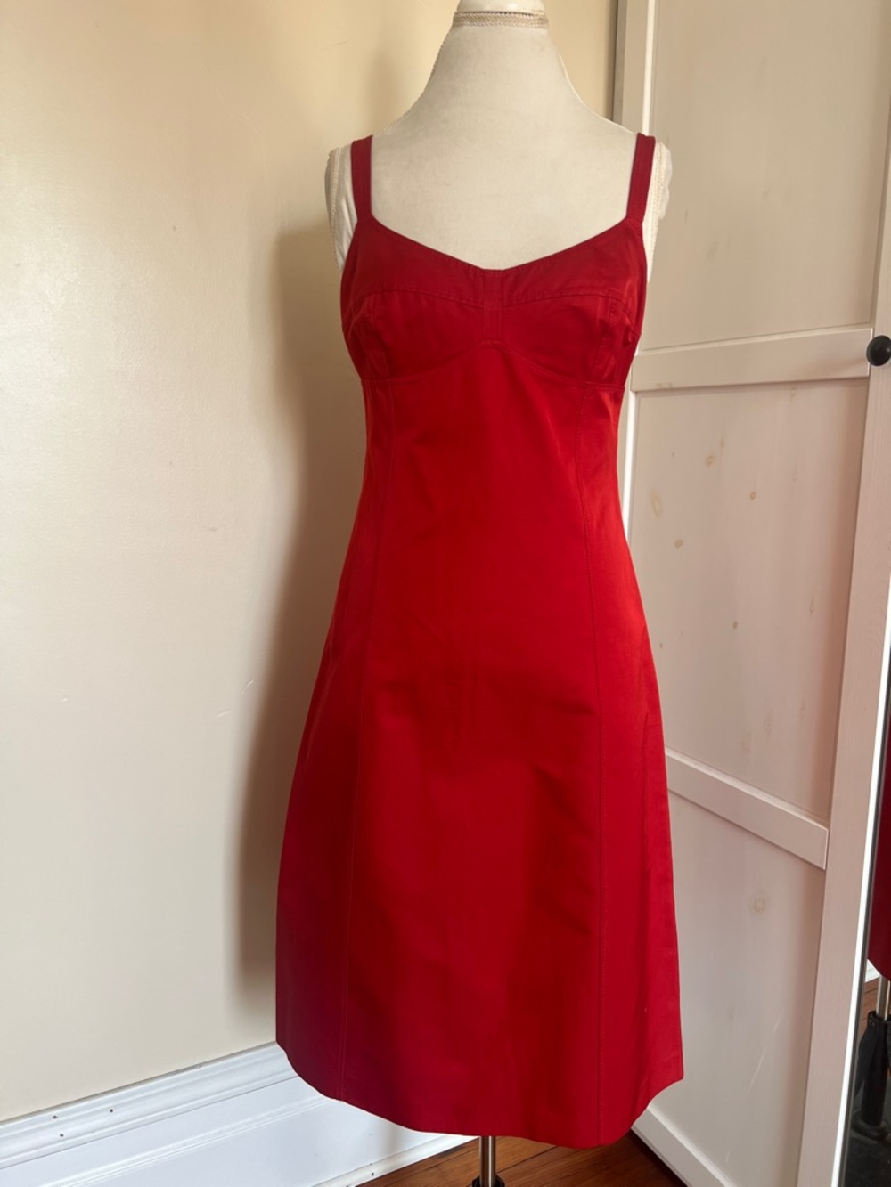 Vintage 90s Michael Kors Red Dress - CBK Style Minimalist Bustier - Size 8